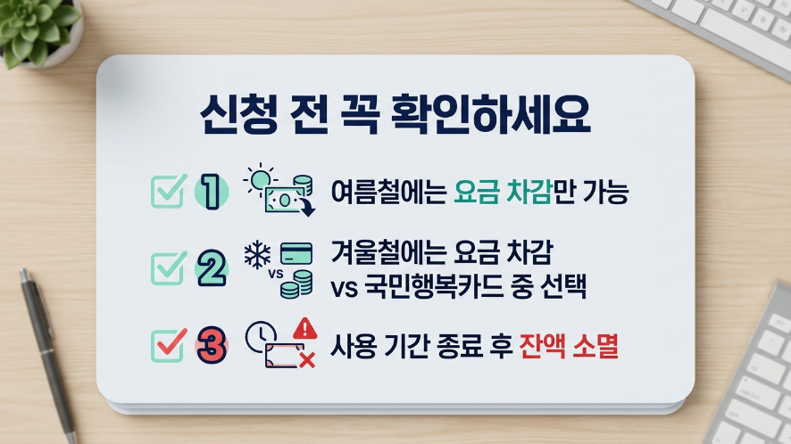 에너지바우처 사용방법 신청 전 주의사항 체크 이미지
