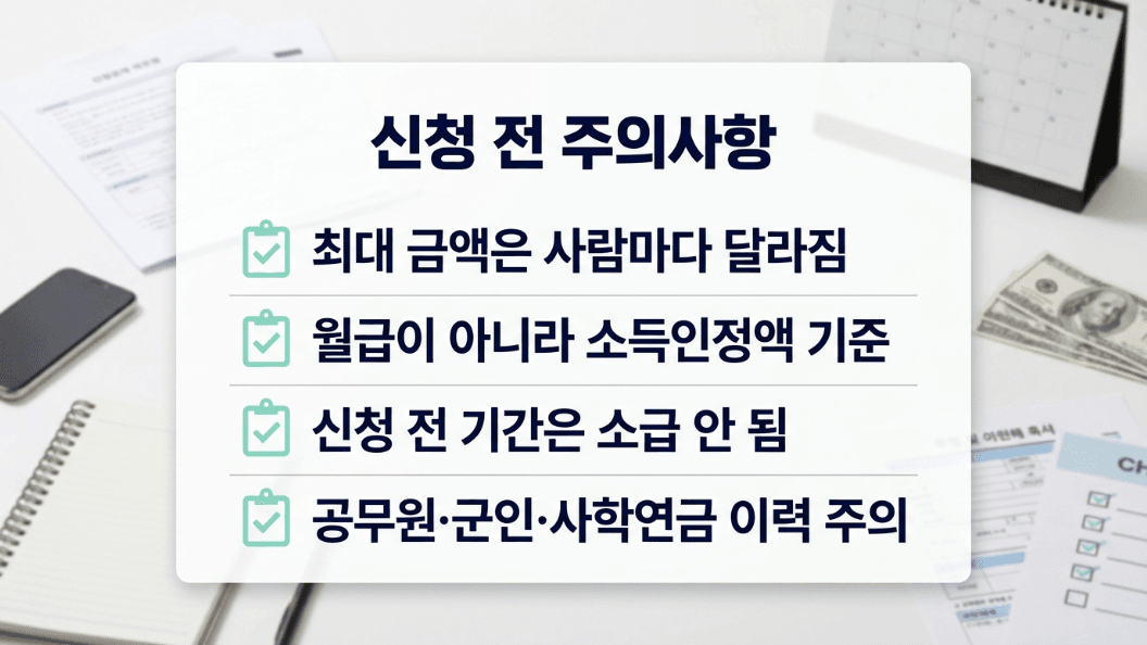 기초연금 신청 전 주의사항 체크리스트 이미지