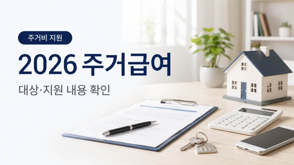 2026 주거급여 대상과 지원 내용을 안내하는 대표 이미지