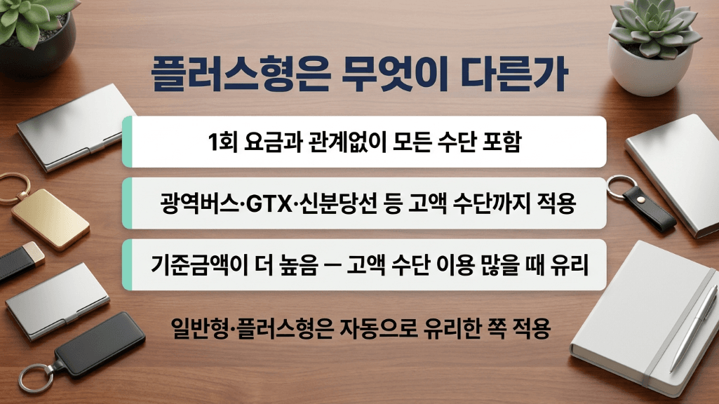 모두의 카드 플러스형 고액 교통수단 적용 안내 이미지