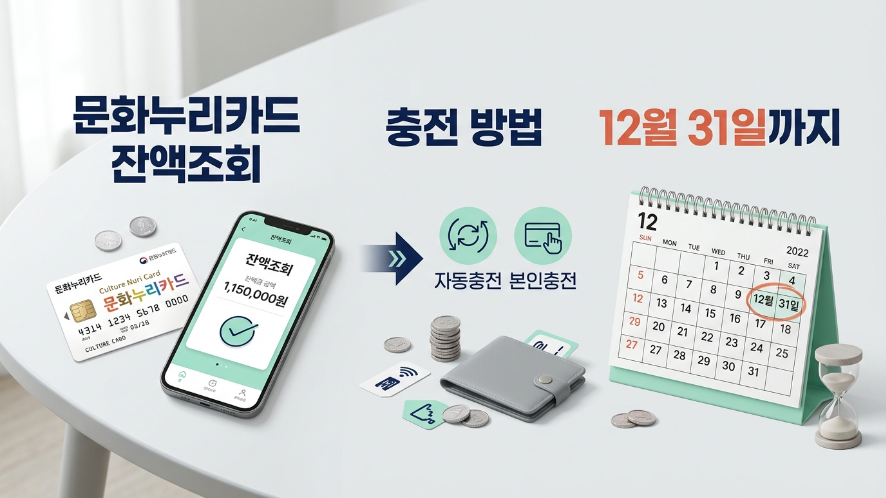 문화누리카드 잔액조회, 충천 방법, 소멸기간 안내 이미지
