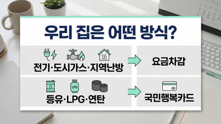 에너지바우처 에너지원별 요금차감 국민행복카드 사용 방식 안내 이미지
