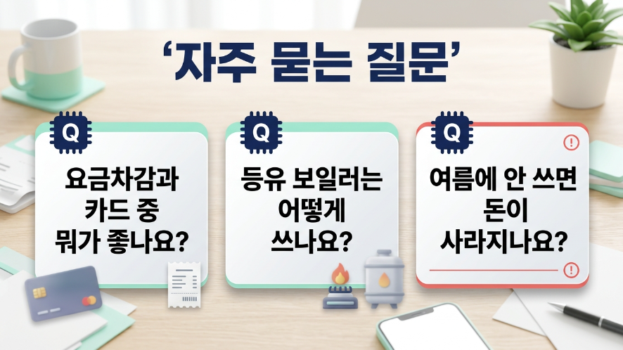 에너지바우처 사용법 자주 묻는 질문 세 가지 요약 이미지
