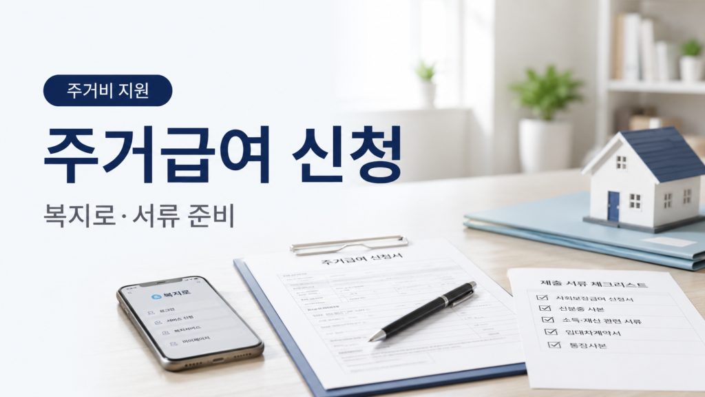 주거급여 신청방법과 복지로 온라인 신청 및 필요서류를 안내하는 대표 이미지