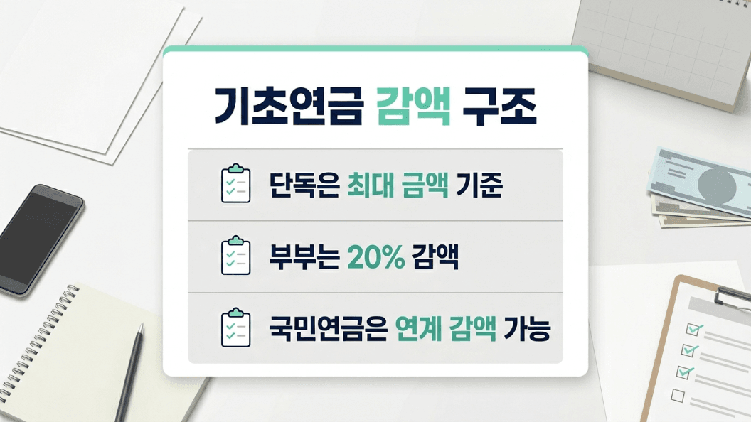 기초연금 부부 감액 국민연금 연계 감액 요약 이미지