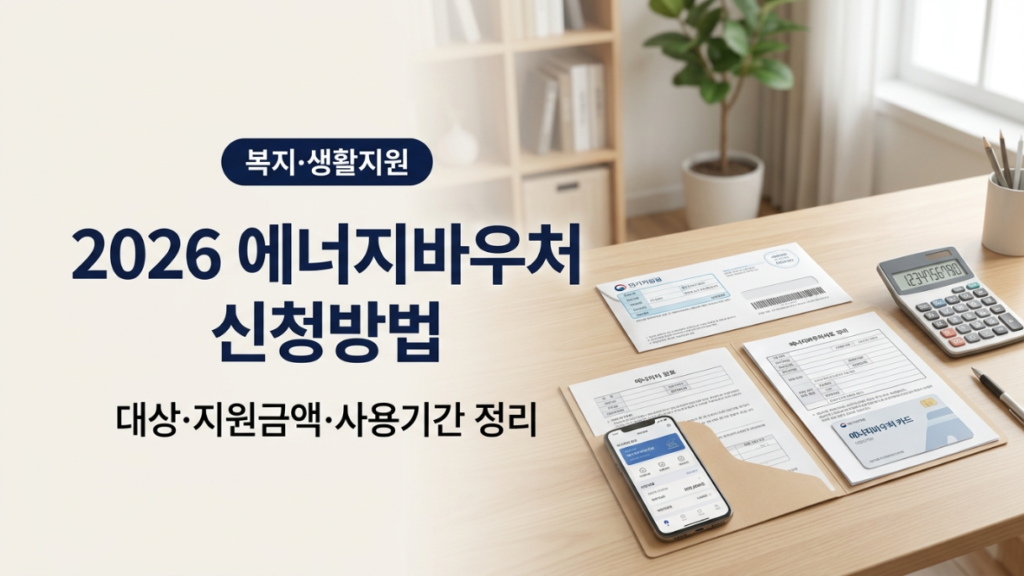 2026 에너지바우처 신청방법 대상 지원금액 사용기간 요약 이미지