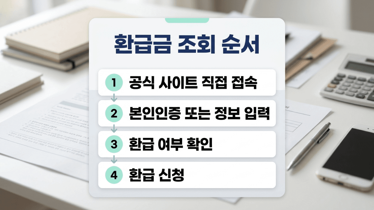 숨은 환급금 조회 공식 사이트 확인 절차 이미지