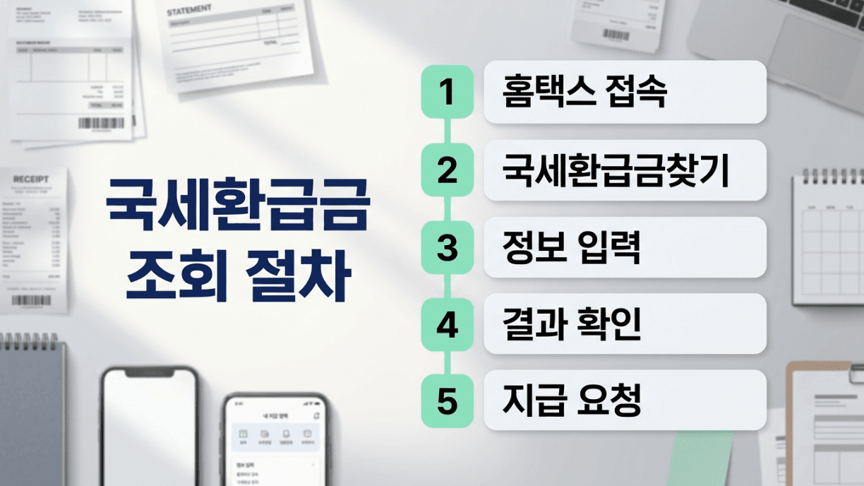 국세환급금 조회 홈택스 손택스 확인 절차 이미지