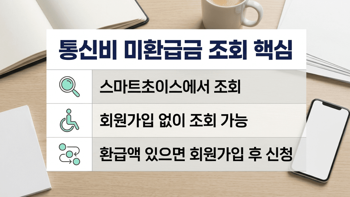 통신비 미환급금 조회 스마트초이스 핵심 요약 이미지