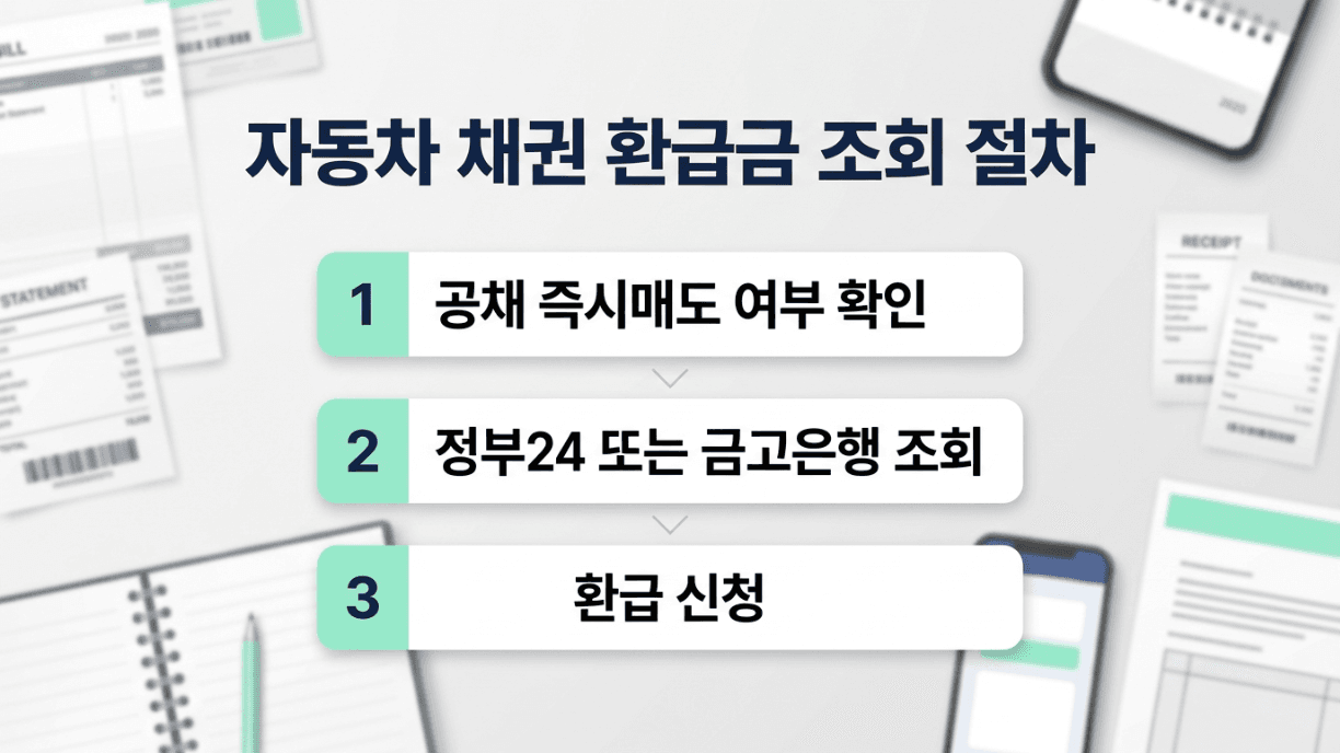 자동차 채권 환급금 조회 절차 이미지