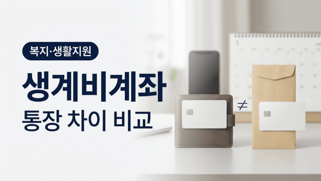 생계비계좌와 행복지킴이통장 차이 대표 이미지