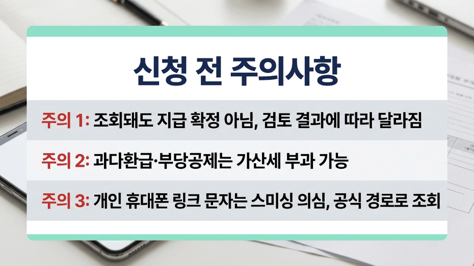 종합소득세 환급 신청 전 주의사항 체크리스트 이미지