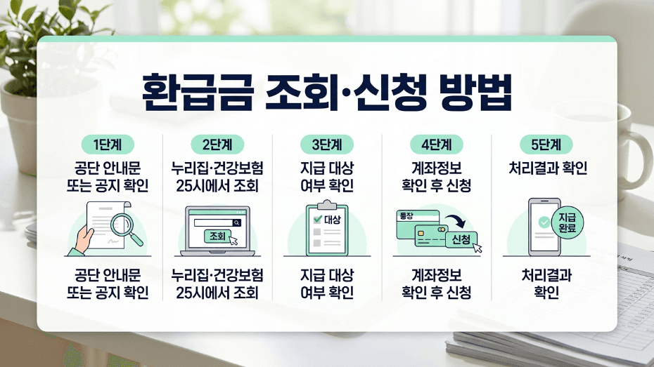 본인부담상한제 환급금 온라인 전화 방문 신청 절차 이미지