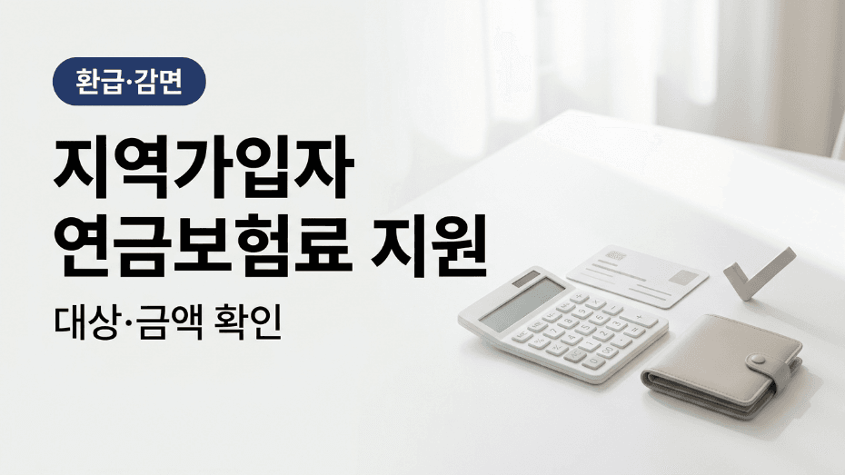 지역가입자 연금보험료 지원 대상과 지원 수준을 안내하는 대표 이미지