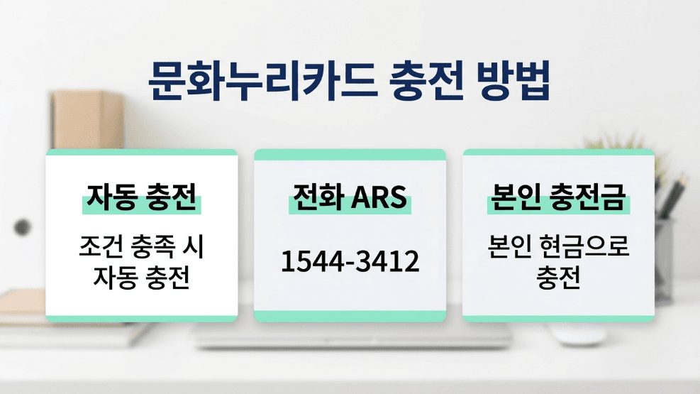 문화누리카드 충전방법 자동재충전 ARS 본인충전금 이미지