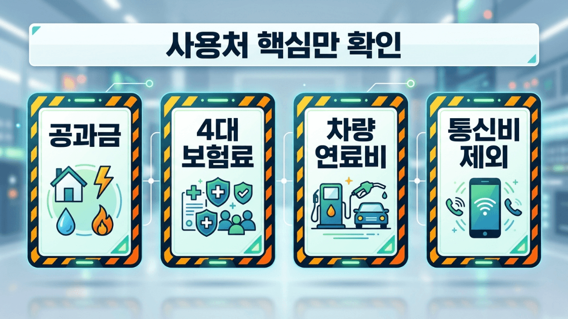 소상공인 경영안정 바우처 사용처와 통신비 제외 요약 이미지