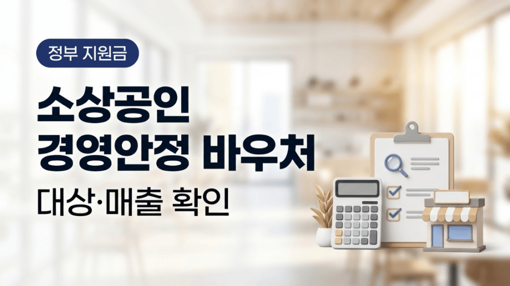 소상공인 경영안정 바우처 대상과 매출 기준 대표 이미지